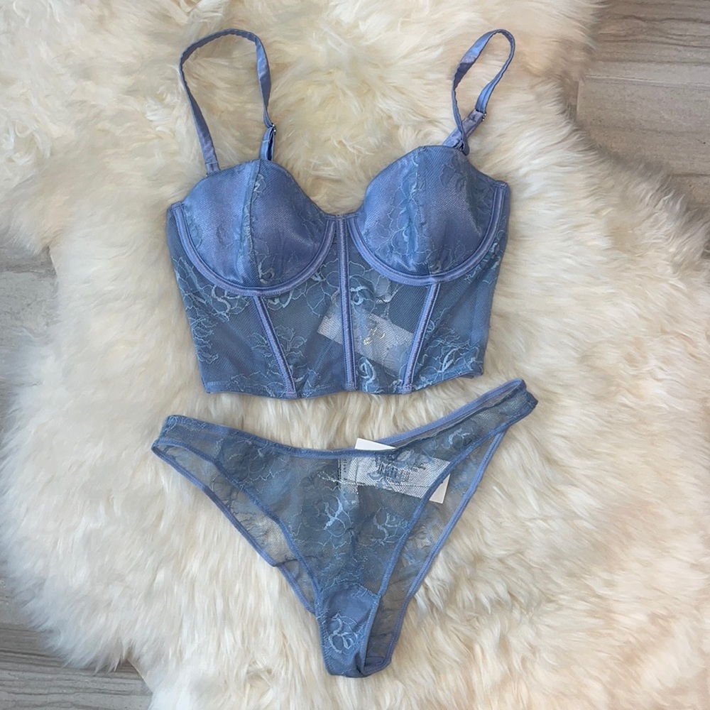 Fleur du Mal Bustier Top /Lace Cheeky SET